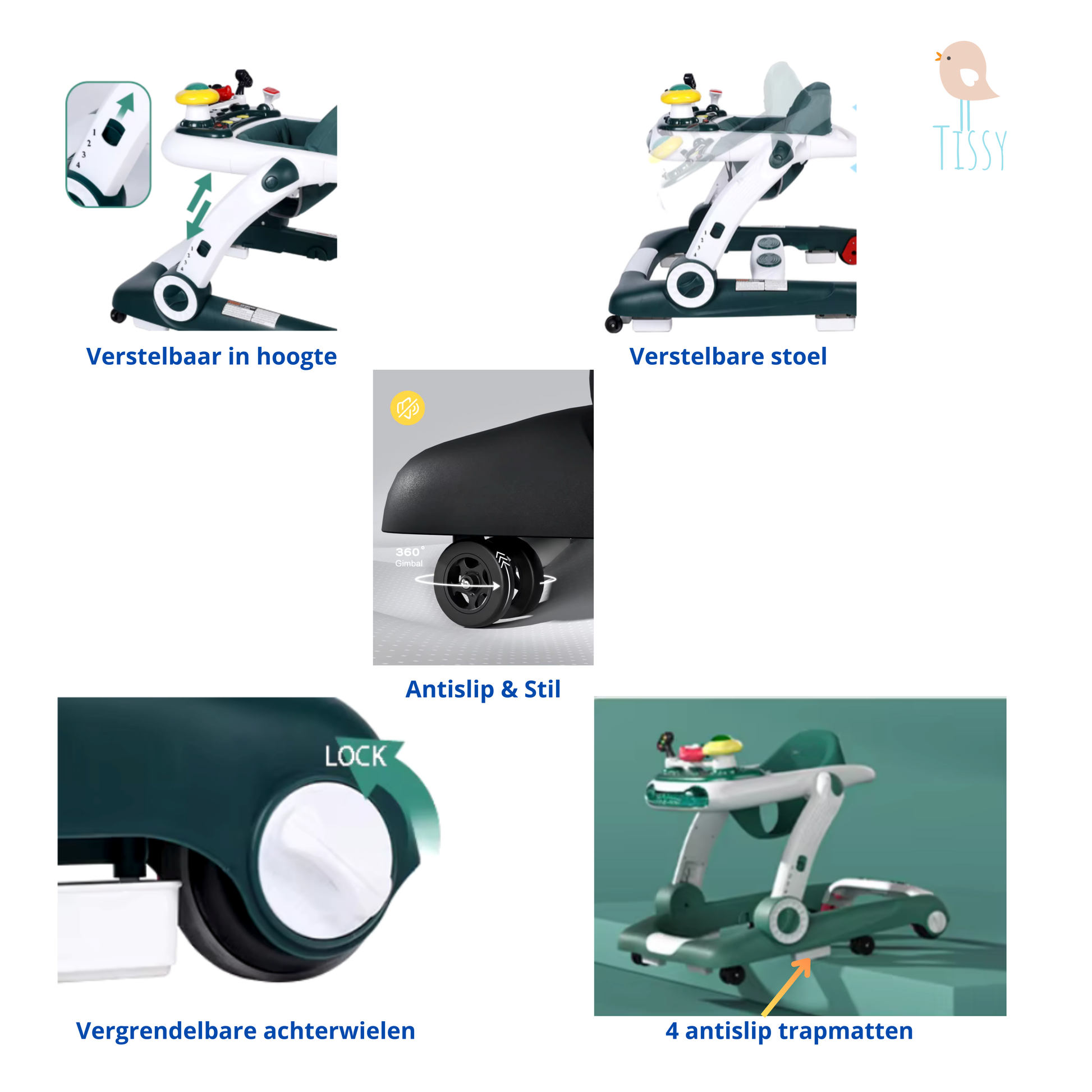 Tissy® Babywalker alles in 1 Zwart
