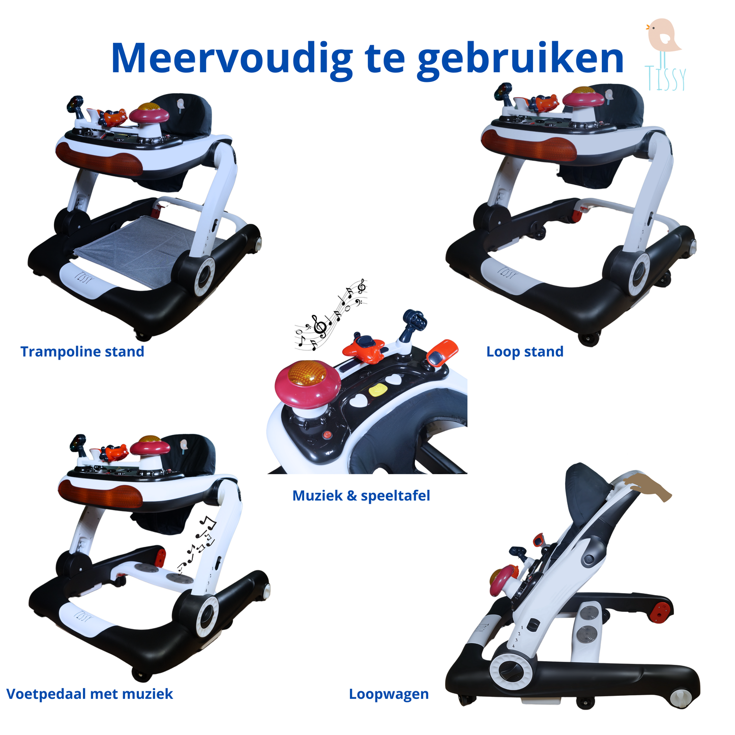 Tissy® Babywalker alles in 1 Zwart