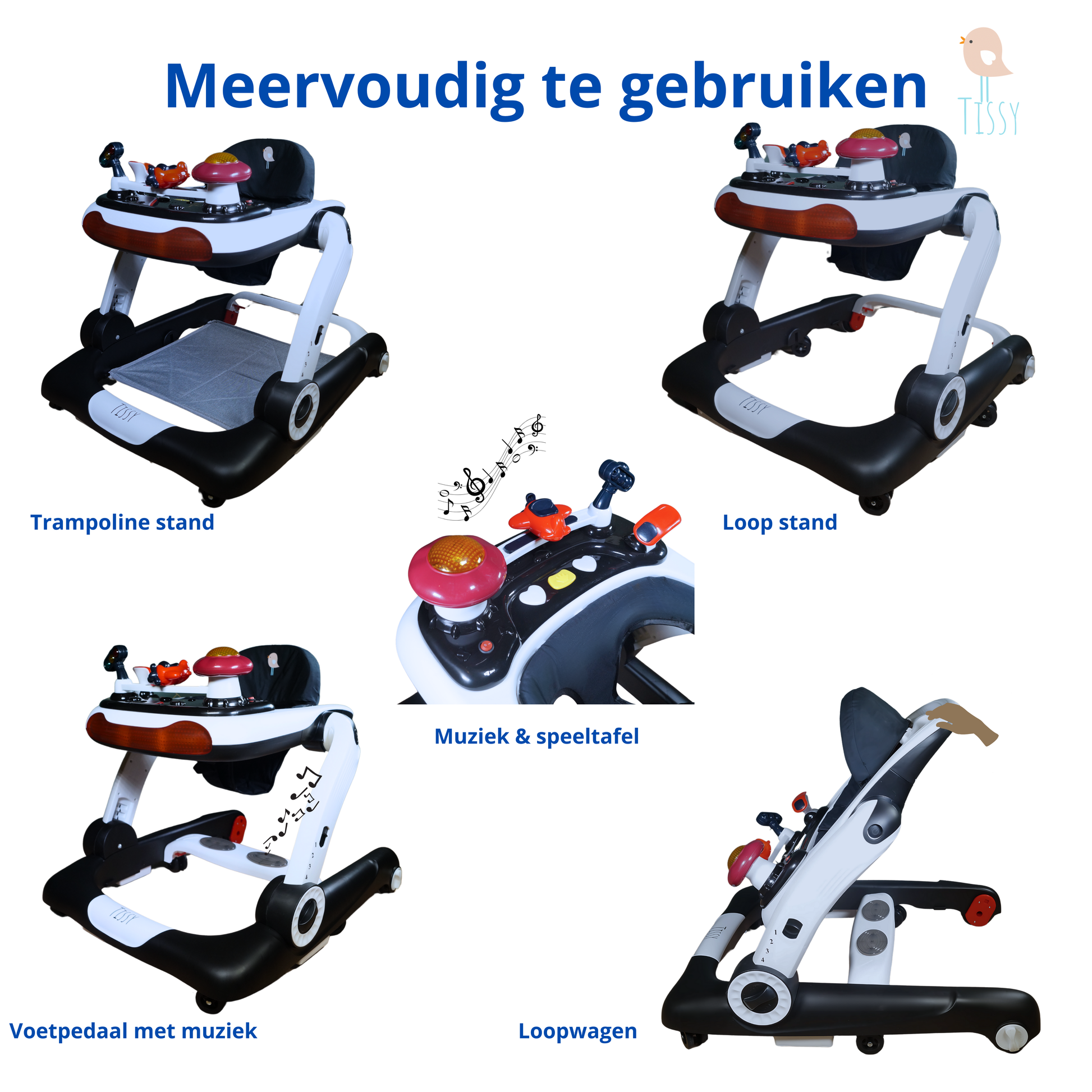 Tissy® Babywalker alles in 1 Zwart