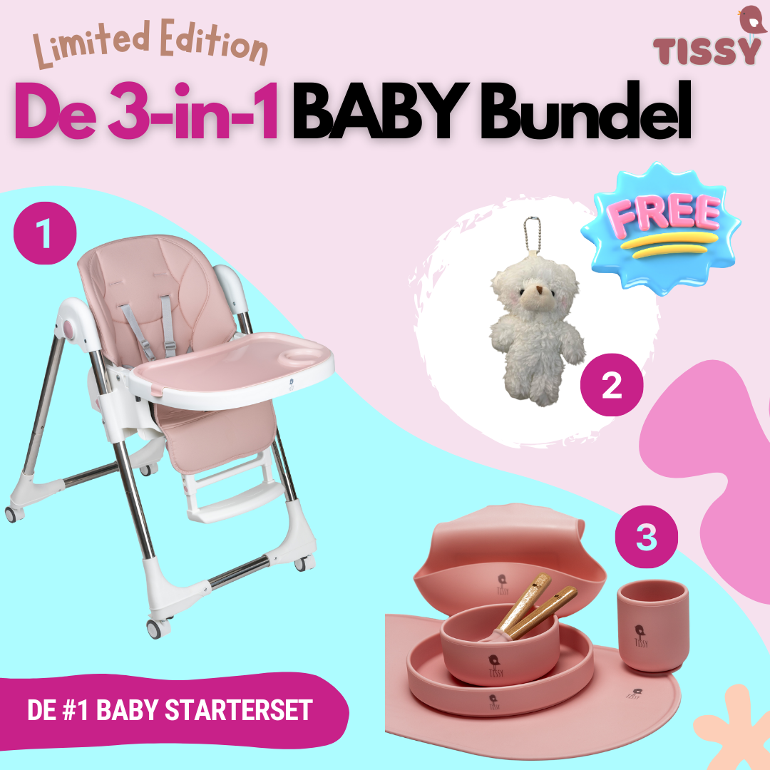 Tissy Eetstoel & Kinder Serviessetje BABY BUNDEL - Limited Edition