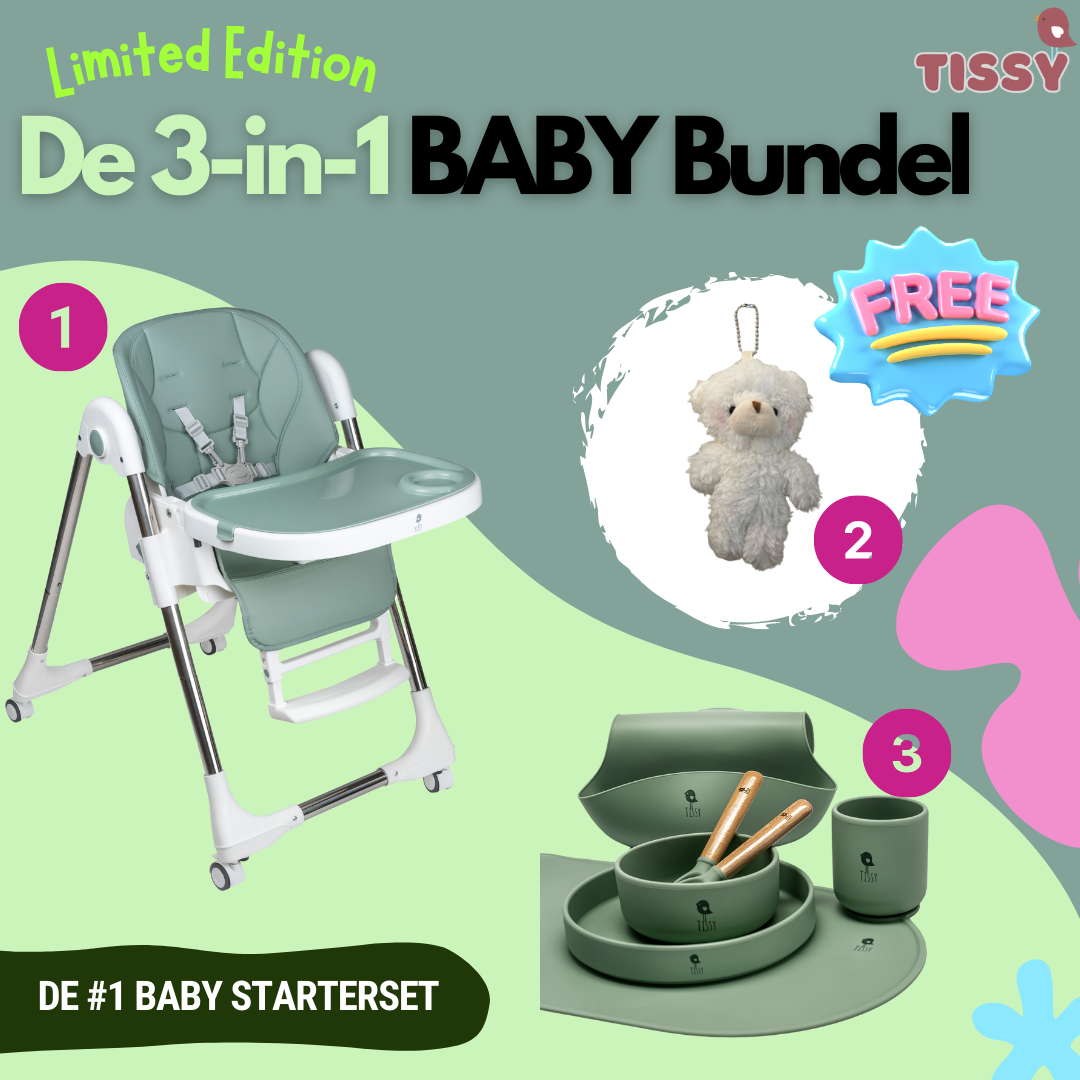 Tissy Eetstoel & Kinder Serviessetje BABY BUNDEL - Limited Edition