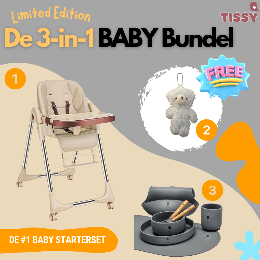 Tissy Eetstoel & Kinder Serviessetje BABY BUNDEL - Limited Edition